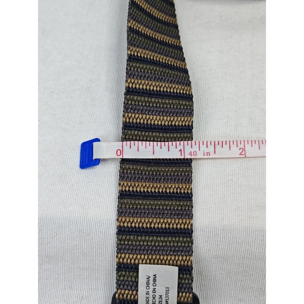 Orvis Woven Slip Through Belt Size 34 Striped Brown Striped‎ Adjustable
